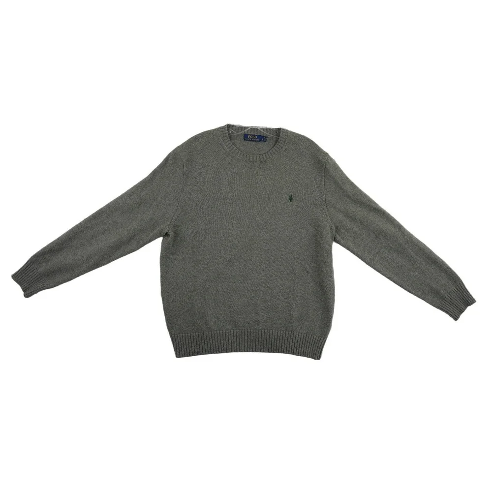 Polo Ralph Lauren Sweater Men's Size Large Olive Green 100% Cotton Crewneck Pony